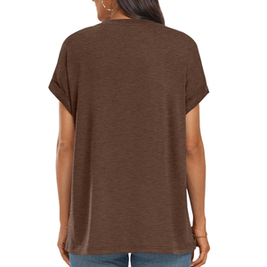 Camiseta cómoda de algodón para mujer, ropa informal de manga corta con estampado liso, estilo hip hop, para uso diario - Product Image 2