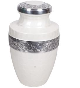 Urna Funeraria Americana de Aluminio, Acabado Natural con Detalles en Oro Blanco, 220 Pulgadas Cúbicas, Color Personalizable, Alta Calidad - Product Image 6