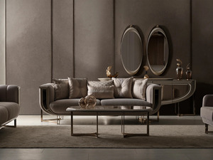 Luxury Solid Teak Wood <b>Sofa</b> Set Modern Glam Grey Velvet 3 2 1 1 Seater <b>Gold</b> Frame <b>Sofa</b> Coffee Table Villa Living Room Furniture - Product Image 4