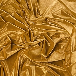Most Selling Mustard Yellow Polyester Velvet <b>Fabric</b> Rich Color Soft Comfortable Material for Party Wear Evening Dresses for Sale - Product Image 1