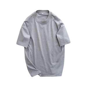 T-shirt surdimensionné 100% pur coton authentique tissu tricoté à motif solide avec logo personnalisable pour les marques émergentes - Product Image 4