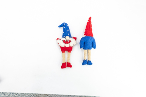 Adorno de Gnomo de Fieltro Hecho a Mano para el 4 de Julio, Decoración Patriótica de Lana, Forma DIY, Llavero Colgante del Día de la Independencia, Fieltro y Hilo para Niños - Product Image 4