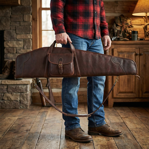 Meilleurs prix – Housses de fusil de chasse en cuir uni de haute qualité pour étui à fusil – Housse de fusil de chasse en cuir de qualité supérieure à vendre - Product Image 3