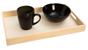 Wholesale Custom DIY Rectangular Unfinished Wooden Nested Serving <b>Breakfast</b> Tray With Handles - Product Image 5