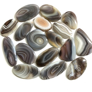 Ágata Natural de Botsuana, Piedra Preciosa Suelta Ovalada Convexa Circular Lisa con Reverso Plano, Corte para Joyería, Piedra Natural Esmeralda - Product Image 2