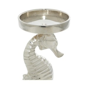 Juego de Portavelas de Metal con Forma de Caballito de Mar Plateado, Decoración Duradera para el Hogar - Product Image 3