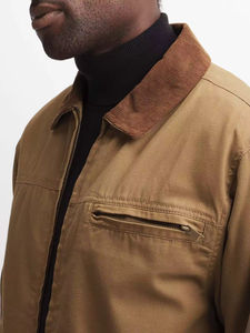 Chaqueta de Trabajo Personalizada de Alta Calidad para Hombre 2026, 100% Algodón Twill, Mangas Largas, Estilo Vintage con Textura Desgastada, Resistente - Product Image 3