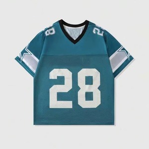 Ensemble de maillots de football américain personnalisés, mode streetwear adulte, respirant, séchage rapide, manches courtes, vêtements d'entraînement performants, tissu - Product Image 5