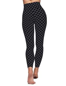 Leggings de yoga taille haute unis, infroissables, pleine longueur avec poches, extensibles dans les quatre sens, en Spandex et Polyester - Product Image 3