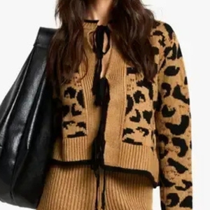 Embroidered Zipper Knit Acrylic High Elasticity <b>Cardigan</b> Men's Women Autumn Turn-down Collar Full Sleeve - Product Image 2