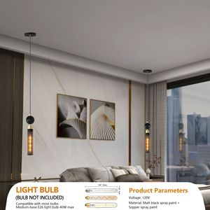 Lampadario Moderno Regolabile in Ferro Battuto Nero, Illuminazione Sospesa per Isola Cucina, Elegante Lampada a Sospensione - Product Image 5