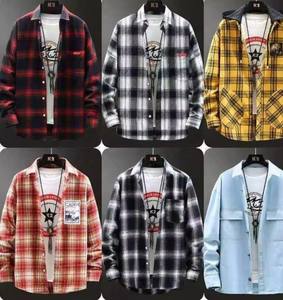 Chemise décontractée pour homme en coton 100% écologique, anti-plis, respirante, tricotée, haute qualité, vente en gros - Product Image 2