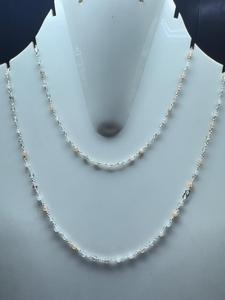 <b>Cats</b> Eye Gemstone Beaded Chain <b>Necklace</b> 925 Sterling <b>Silver</b> Indian Hindu Jewelry for Women's Wedding Party Gift - Product Image 4
