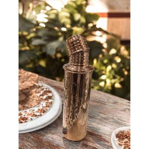 Decorative Etched <b>Copper</b> Drinking Bottle Vintage Floral Pattern <b>Screw</b> Cap Beverage Container Home Table Collection Gift - Product Image 4