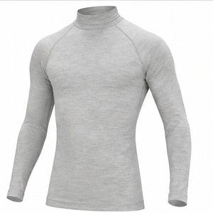 Camiseta de Compresión de Manga Larga Gris para Hombre, Absorbente de Sudor, Transpirable, de Secado Rápido, Antiarrugas, Elástica, de Spandex y Poliéster - Product Image 1