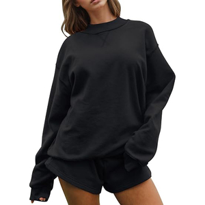 Conjunto de Ropa Holgada de Dos Piezas para Mujer, Sudadera y Pantalones Cortos, Precios Competitivos, Conjunto Deportivo de Dos Piezas - Product Image 6