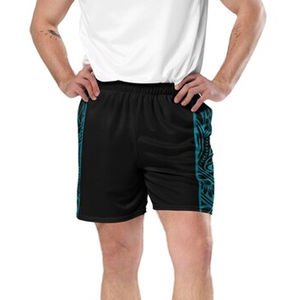 Shorts amples en maille pour homme en polyester multicolore sublimé avec motif tendance et poches pour la gym, l'entraînement et la course à pied - Product Image 4