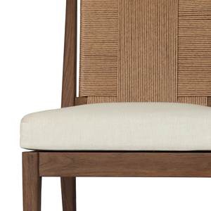 Chaise de salle à manger en noyer de style mid-century, fauteuil rembourré en velours marron avec pieds en bois et corde tressée pour la maison - Product Image 3