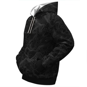 Sweat-shirt à capuche pour homme, imprimé abstrait coloré, coupe classique, tricoté en polyester, style automne - Product Image 5