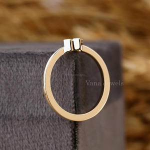 Bague en diamant Baguette en or 10k/14k/18k Bague en diamant en argent 925 Bague minimaliste en platine pour femme Bague de fiançailles en pierre 2 - Product Image 5