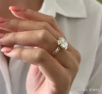 Bague de fiançailles en diamant Moissanite 1 carat, couleur E/F, clarté VVS1/VS1, argent 925, bijoux de mariage pour femmes