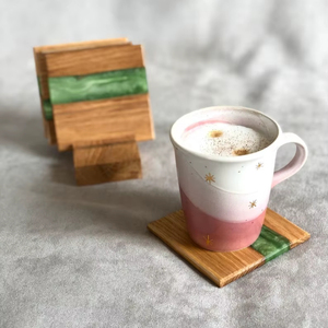 <b>Coasters</b> <b>for</b> <b>Drinks</b> Perfect Resin Walnut Wood Epoxy Resin Wooden <b>Coaster</b> <b>for</b> Home Decor Promotional - Product Image 1
