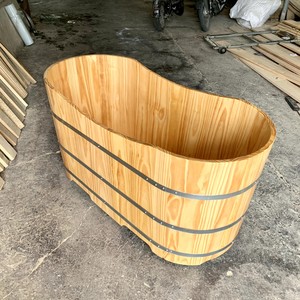 [BEST SELLING] | Round Wooden Barrel Bathtub Japanese Style Ofuro Soaking Tub For Hotel Bathroom From Blue Lotus Vietnam - Product Image 6