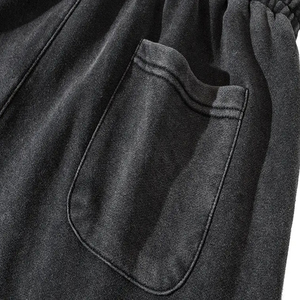 Shorts en coton délavé vintage avec poches zippées, style streetwear, coupe décontractée, shorts de sport décontractés pour hommes, fabricant OEM, usine DDP - Product Image 2