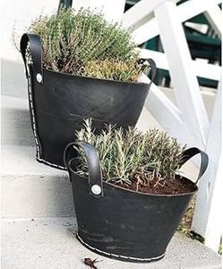 Multipurpose Recycled Rubber <b>Basket</b> with Handle Durable Handmade Tire Flower Pot Sustainable Garden <b>Storage</b> Organizer Sets - Product Image 2