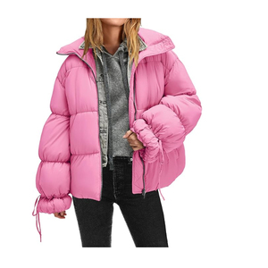Nueva Chaqueta Acolchada Informal para Mujer, Diseño Sólido, Talla Grande, con Logotipo Personalizado, Estilo Urbano, Deportivo y de Entretenimiento - Product Image 6