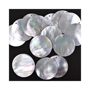 Perlas blancas de nácar redondas de 30*1mm, venta al por mayor, con un pequeño orificio para incrustaciones en collares y joyería, súper brillantes. - Product Image 5