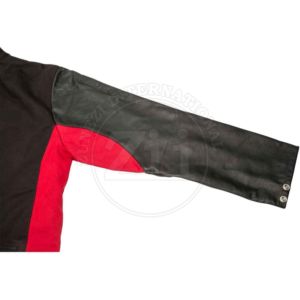 เสื้อแจ็คเก็ตป้องกันไฟสีดำแดง แขนผ้าฝ้าย เย็บตะเข็บแบบเชื่อม ป้องกันความร้อนได้ถึง 500 องศาเซลเซียส สไตล์ตะวันตก ทนทาน - Product Image 1