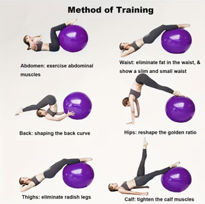 HAWK SPORTS INDUSTRIES Balón de Yoga Morado de 4.9 Pulgadas, Antiexplosión, Antideslizante, para Ejercicio, Pilates, Entrenamiento Físico, Uso Adulto, Superficie Lisa - Product Image 2