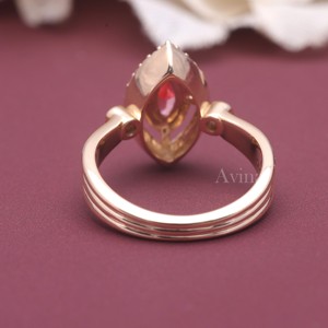 Luxury Marquise Cut Pink Diamond <b>Ring</b> 18K Yellow / White & Rose Gold Halo Diamond <b>Ring</b> Women Wedding Engagement Fine Jewelry - Product Image 3