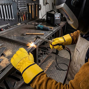 JNM SAFETY ถุงมือนิรภัยอุตสาหกรรม รุ่น JNM-6298 หนัง 11 ออนซ์ ข้อมือกันกระแทกแบบเรียบ ป้องกันการบาด/กันลื่น ทนความร้อน ทนทาน - Product Image 5