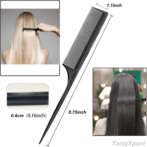 Lot de peignes de coiffure professionnels pour salon de coiffure, personnalisables avec logo, noirs, écologiques, grands peignes en plastique tendance - Product Image 3