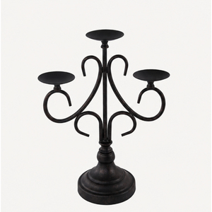 Wholesale 3 Arm Iron <b>Candelabra</b> Matte <b>Black</b> Candle Holder Table Centerpiece Metal Candlestick for Wedding Event Decor Supplies - Product Image 5