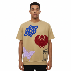 T-shirt personnalisé pour homme en coton 250 g/m² à manches longues avec impression 3D en mousse gonflée, logo personnalisable, tissu tricoté - Product Image 2