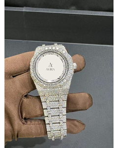 Montre mécanique entièrement sertie de diamants Moissanite VVS pour homme, en acier inoxydable, style luxe, mode hip-hop, prix de gros - Product Image 3