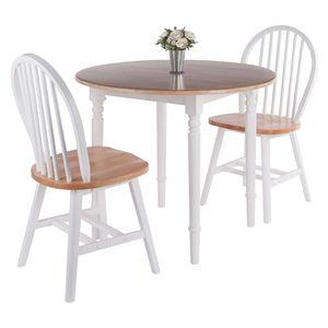Sorella 3 pezzi tavolo da pranzo a goccia con Windsor sedie schema di colore bianco naturale per l'ambiente perfetto sala da pranzo - Product Image 2
