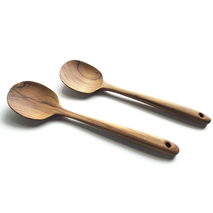 Juego de 2 utensilios de madera de mango ecológicos para servir ensalada al precio más bajo. - Product Image 5