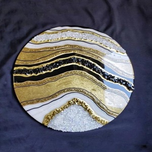 Best Selling <b>Unique</b> Geode Resin Wall Art Design Wall <b>Vase</b> Handmade Engraved Modern Design for Hotels & Restaurants - Product Image 4
