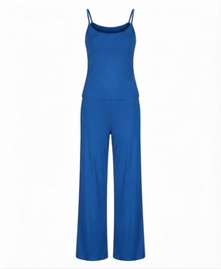 Ensemble de yoga 2 pièces pour femmes grandes tailles : débardeur et pantalon large, couleur unie, séchage rapide, tenue de sport respirante, logo personnalisé - Product Image 3