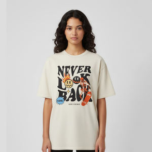 T-shirt personnalisé avec logo imprimé, effet délavé, en jersey 100% coton épais, coupe épaules tombantes, séchage rapide, pour la vente en gros - Product Image 1