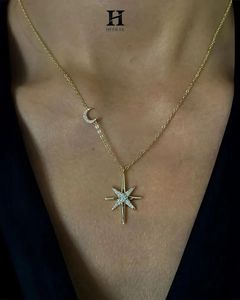 Pendentif Étoile et Lune Élégant, Diamant Certifié IGI/GIA, Bijoux Fins, Service de Fabrication de Bijoux Personnalisés OEM/ODM - Product Image 4