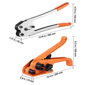 Kit di reggiatura in acciaio e PET con lunghezza di 3280 piedi, 1000 sigilli metallici, tenditore e sigillatrice per pallet (confezione da 1000) - Product Image 4