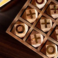 Nouvelle Arrivée Tic Tac Toe Jeu en Bois Jeux de Divertissement pour Adultes et Enfants Stratégie de Conseil Amusante à Prix Abordable Fabriqué en Inde