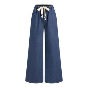 Jean en denim 100 % coton personnalisé pour femme, coupe large, décontracté, longueur pleine, style streetwear - Product Image 5