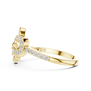 Anillo de Moissanita con Diseño de Corazón Infinito de Lujo en Aleación Chapada en Oro de 14k |   Anillo de Fiesta Romántico para Mujer - Product Image 3