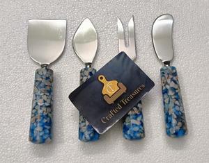 Juego de Cuchillos para Queso, Regalo de Navidad, Superventas, Acero Inoxidable 18/8 con Mango de Terrazo, Herramientas para Cortar Queso, Uso Doméstico y Hotelero - Product Image 4